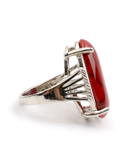 Red Boho Ring - Festive Holiday Accessory