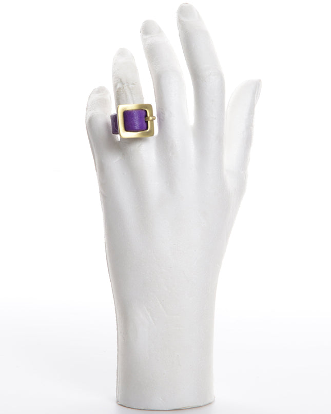 Purple Leather Ring