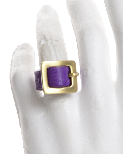 Purple Leather Ring