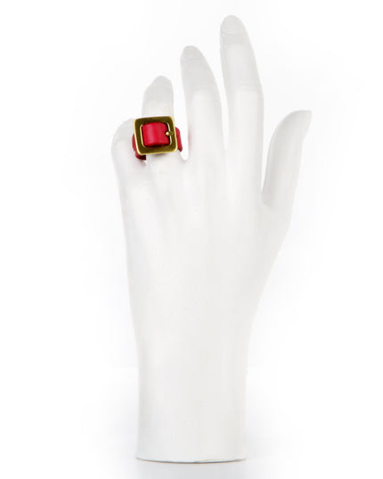Burgundy Leather Ring - Elegant and Stylish