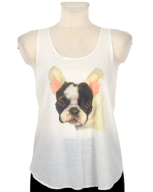 French Bulldog Graphic Sleeveless Top
