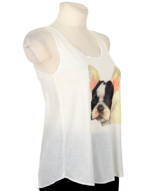 French Bulldog Graphic Sleeveless Top