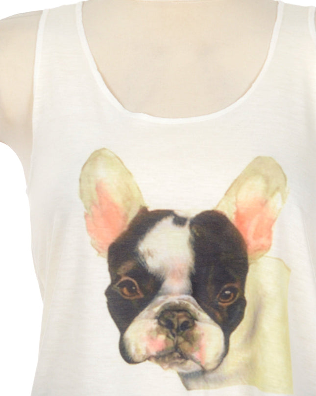 French Bulldog Graphic Sleeveless Top