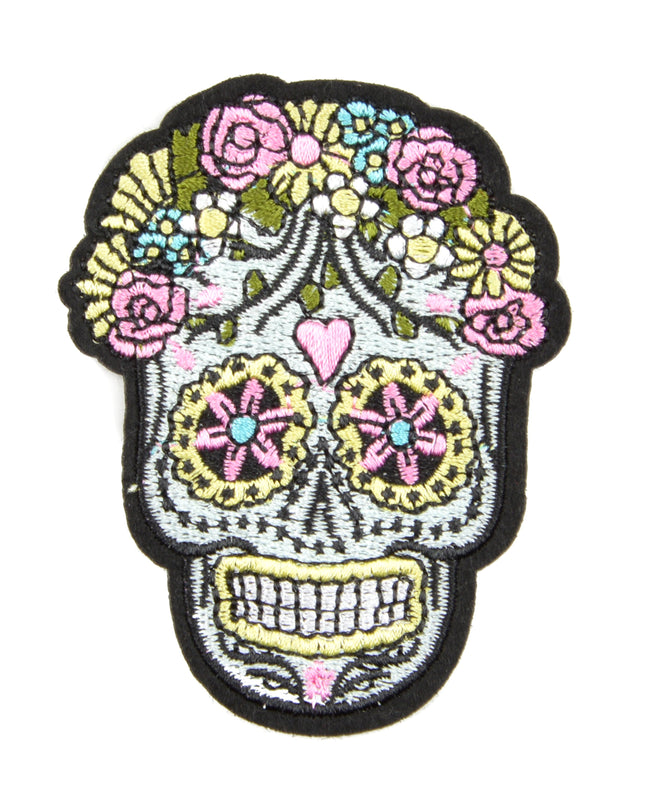 Floral Skull Patch for Halloween