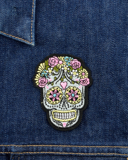 Floral Skull Patch for Halloween