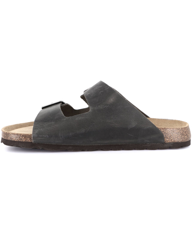 Grünland Antracite Double Strap Men's Slippers