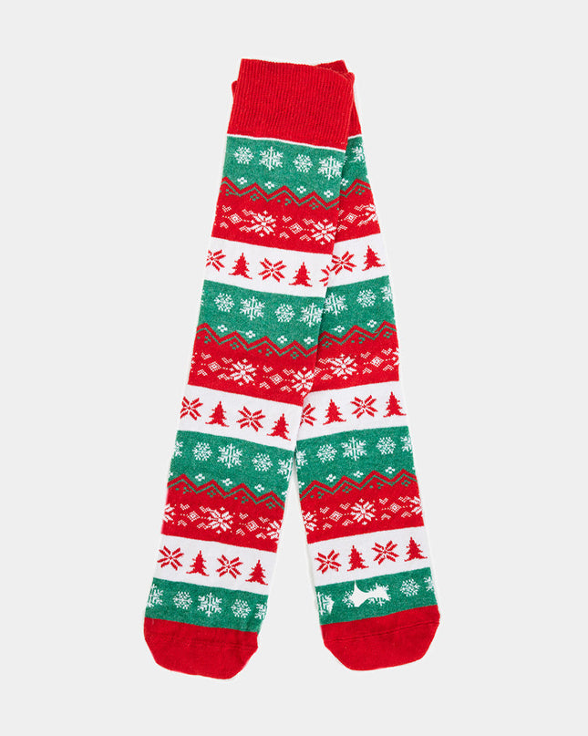 Unisex Green, Red, and White Christmas Socks