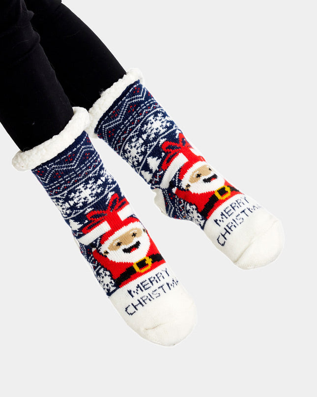 Santa Christmas Slipper Socks with Gift