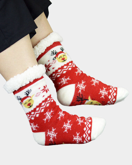 Reindeer Slipper Socks with Hat
