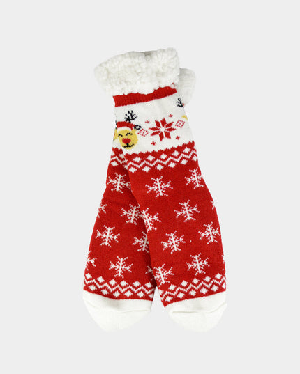 Reindeer Slipper Socks with Hat