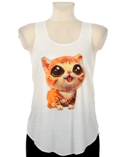 Cute Cat Graphic Sleeveless Top