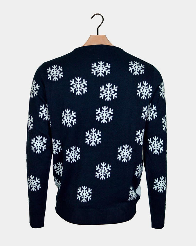 Family Christmas Sweater with Reindeer and Santa Driving