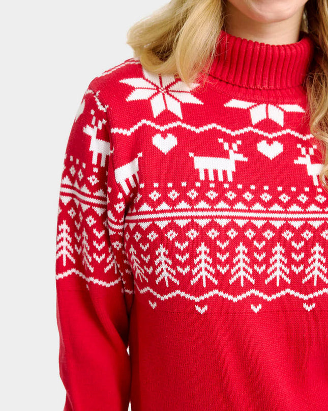 "Greenlandish" Turtleneck Christmas Sweater for Couples in Cotton