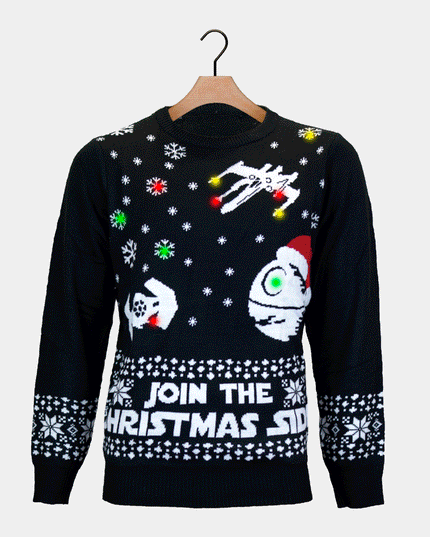 LED "Join the Christmas Side" Couples Sweater