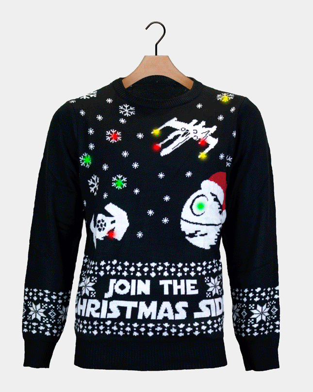 LED "Join the Christmas Side" Couples Sweater