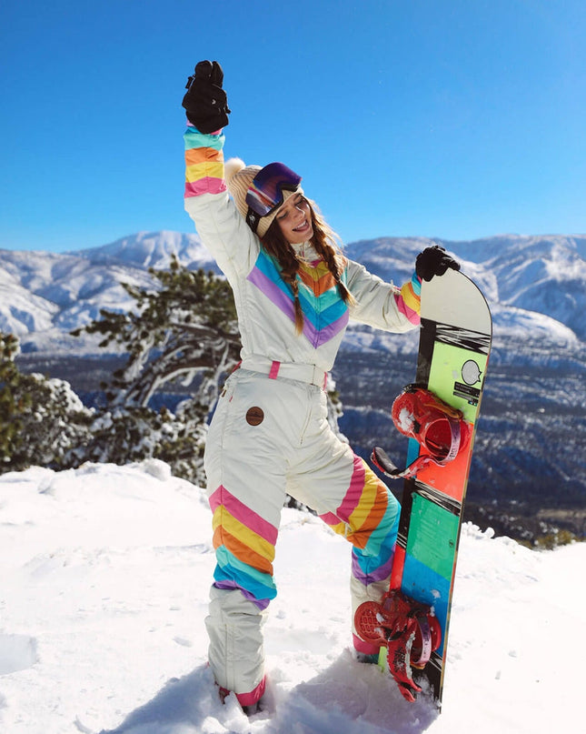 Women's Retro Rainbow Snow Suit