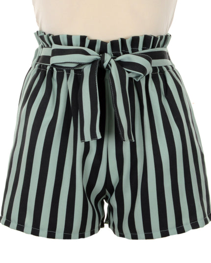 Green Striped Shorts