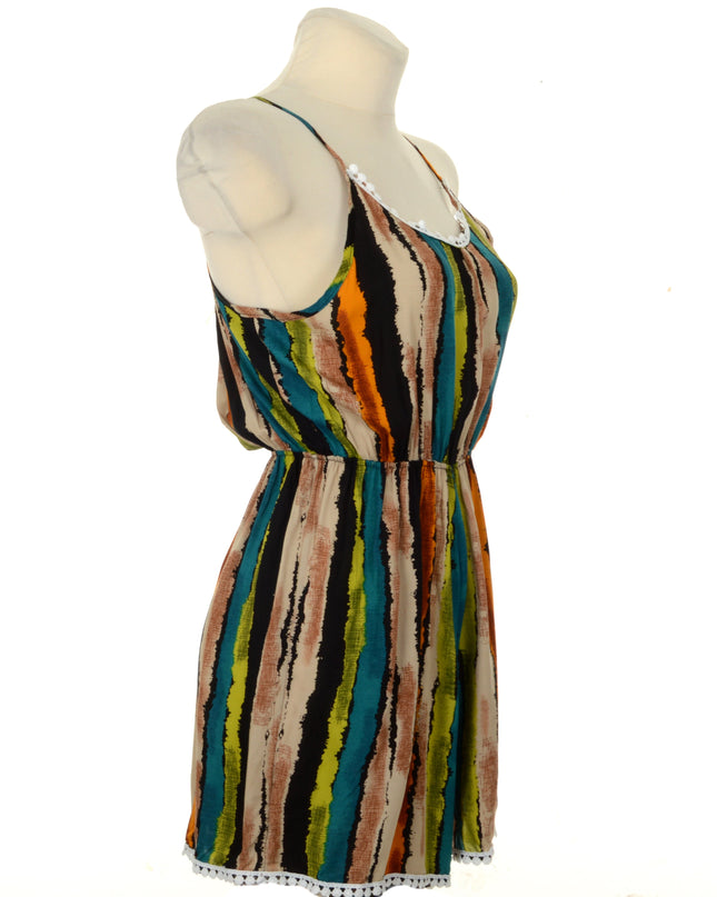 Green Striped Romper