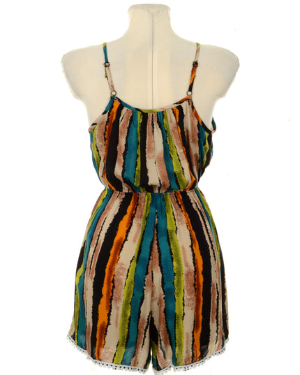Green Striped Romper