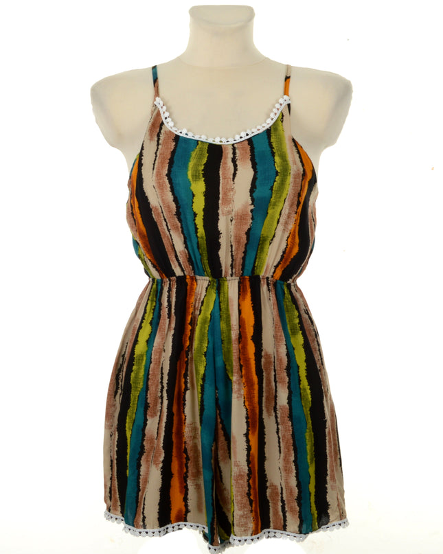 Green Striped Romper