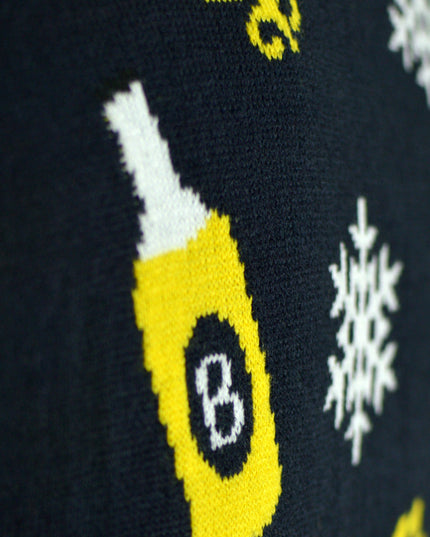 LED Christmas Sweater for Couples Santa Beer Design