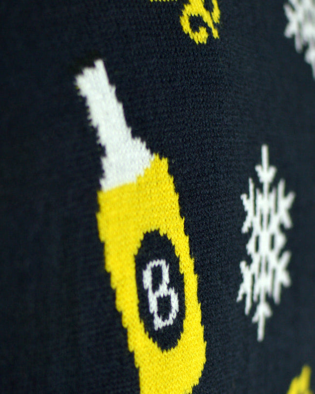 LED Christmas Sweater for Couples Santa Beer Design