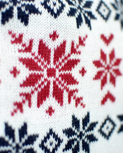 Smiling Santa and Reindeer Couple Christmas Sweater