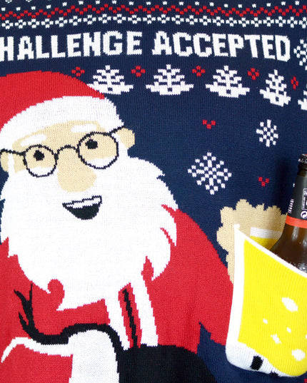 3D Beer Pocket Christmas Sweater for Men