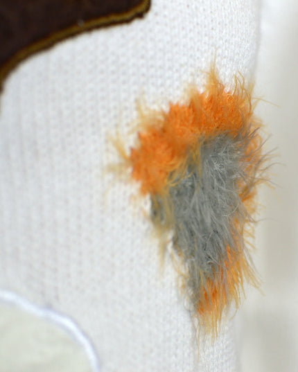 3D White Christmas Sweater for Men with Reindeer