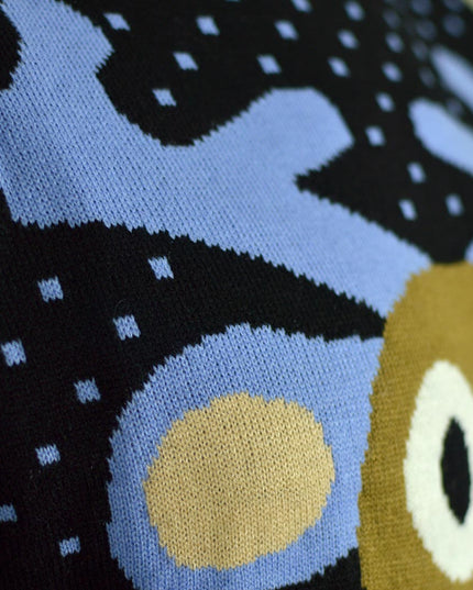 3D Blue Christmas Sweater for Men with Reindeer