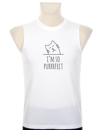 Purrrfect Cat Design Tank Top