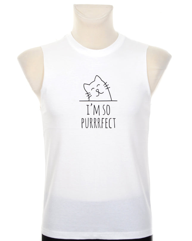 Purrrfect Cat Design Tank Top