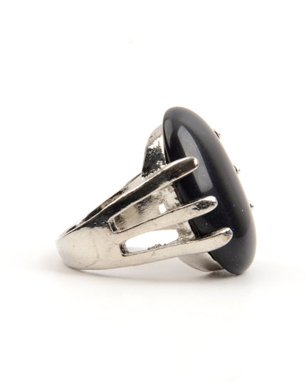 Oval Shape Black Ring