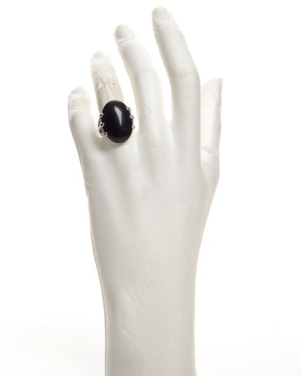 Oval Shape Black Ring