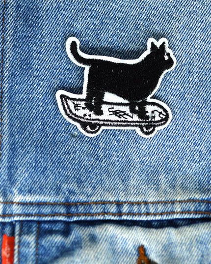 Skateboarding Cat Patch