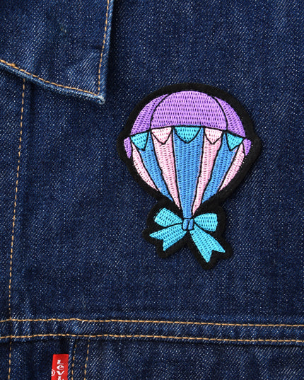Hot Air Balloon with Bow Patch - Cute and Whimsical