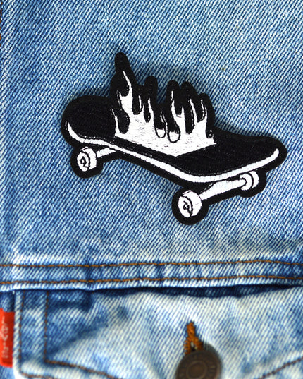Fiery Skateboard Patch