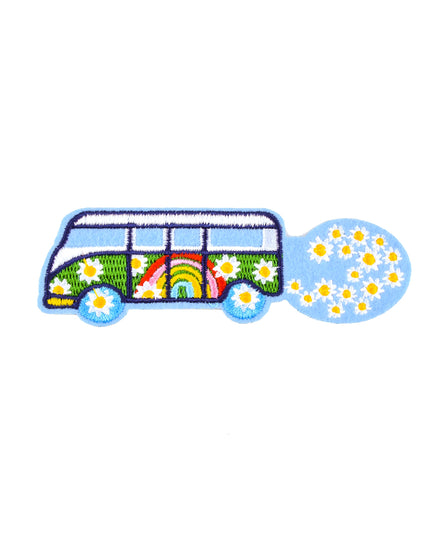 Floral Hippie Bus Patch - Retro and Colorful