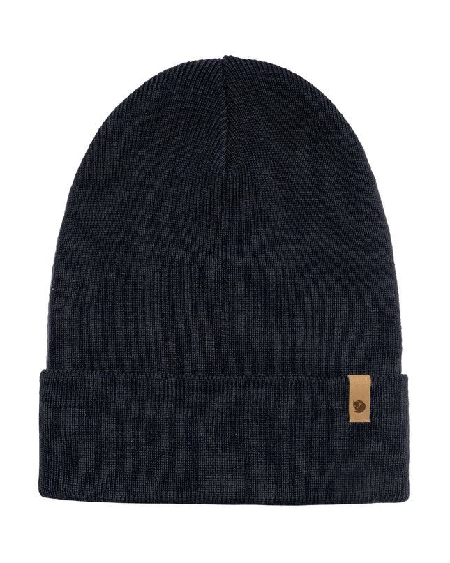 Fjallraven Classic Knit Hat in Dark Navy Blue