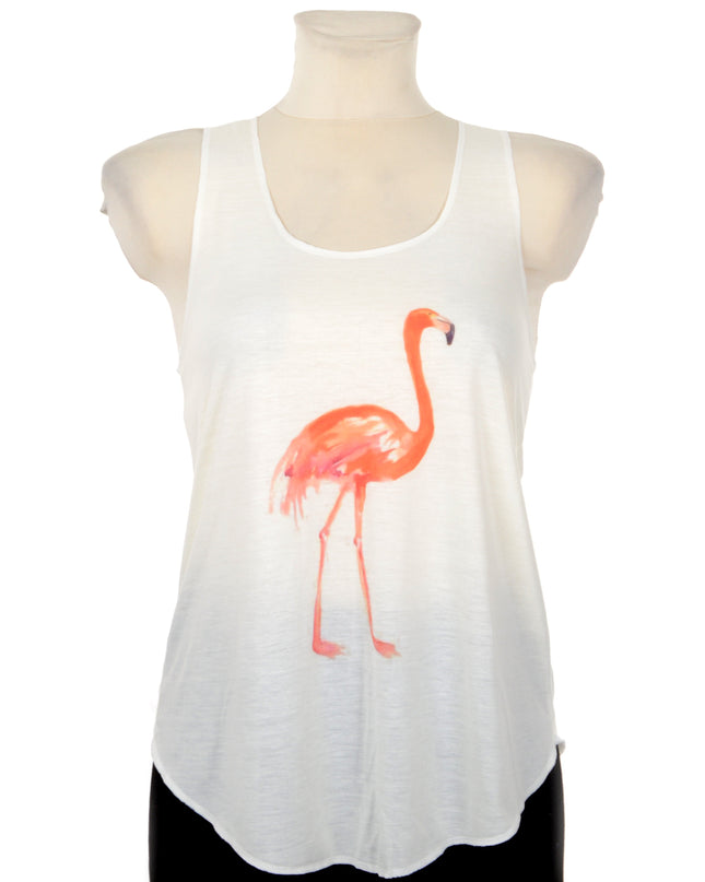 Flamingo Print Sleeveless Top