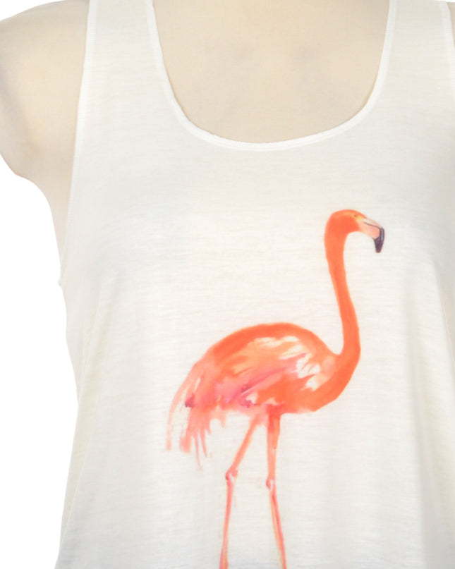 Flamingo Print Sleeveless Top