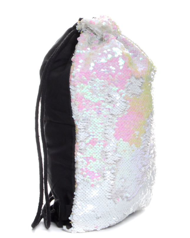 Glitter Gym Bag - White