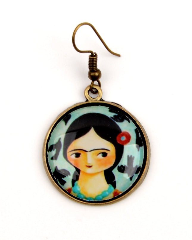 Frida Kahlo Art Earrings | Christmas and Halloween Jewelry for Women