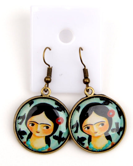 Frida Kahlo Art Earrings for Women