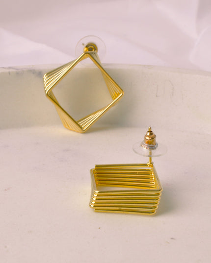 Earrings - Gold Squares