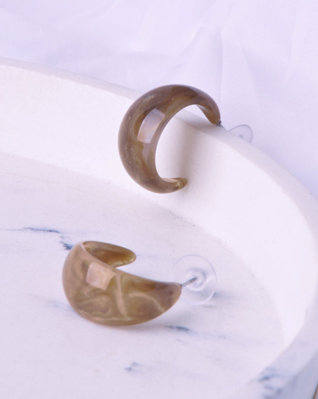 Mocha Color Amber Earrings