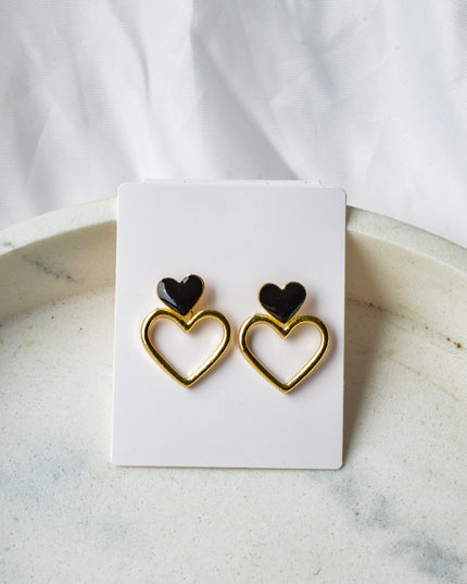 Black Heart Earrings
