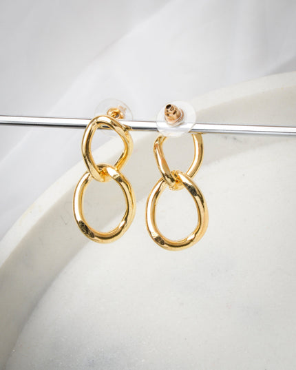 Earrings - Gold Chain Design