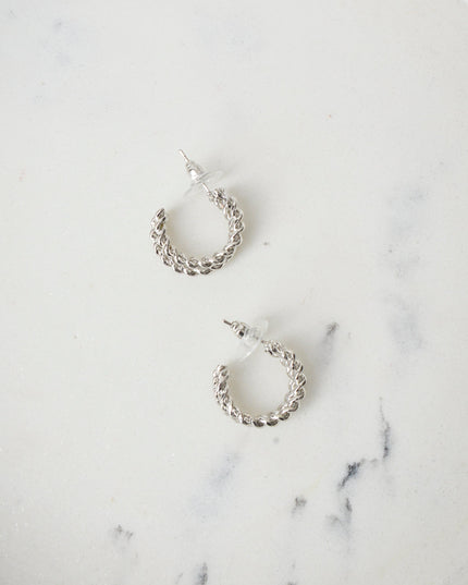 Twisted Silver Moon Earrings