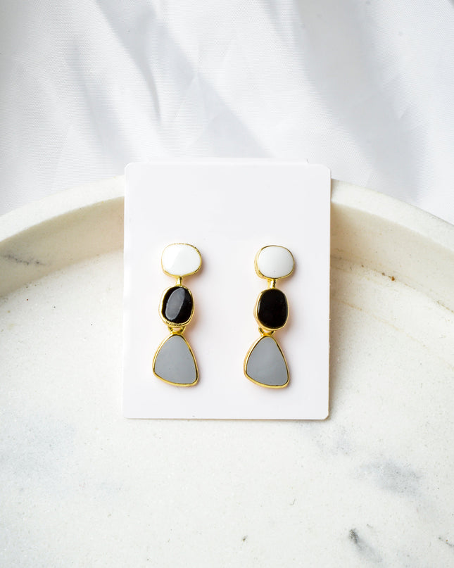 Black and White Pastel Earrings